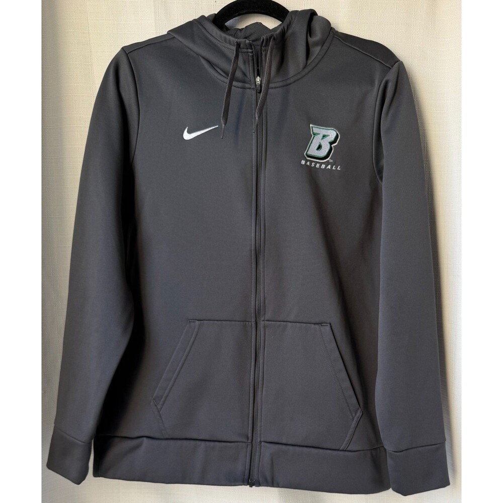 Nike Dri-FIT Baseball Men Large Full Zip Hoodie Gray Team Logo Athletic Jacket